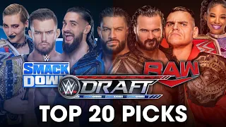 WWE Draft 2023 Top 20 picks - Prediction