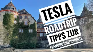 Tesla Model 3 SR + LFP Akku AB 150kmh Roadtrip Laubach mit Routenplanung Tipps & Wegpunkte editieren