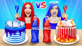 Hot Food VS Cold Food Challenge || Fire Girl VS Icy Girl & Awkward Pregnancy Stories by RATATA COOL