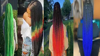 TRENDING CORNROW AND BOX BRAID HAIRSTYLES WITH COLOR