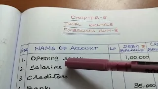 11TH STD ACCOUNTANCY CHAPTER 5 TRIAL BALANCE EXERCISE SUM 8 (EM)