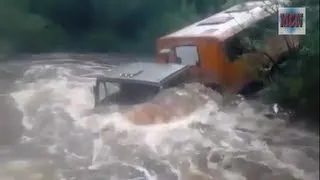 Trucker In The River ! Fail :D