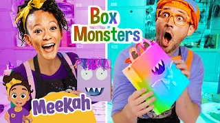 Meekah & Blippi Craft Box Monsters and Become Artists for the Day!