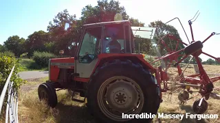 1986 Massey Ferguson 698T 4x2 3.9 Litre 4-Cyl Turbo Diesel Tractor (90 HP) with Tedder