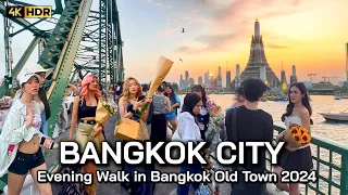 🇹🇭 4K HDR | Evening Walk Bangkok Old Town 2024 | The Most Beautiful City in The World