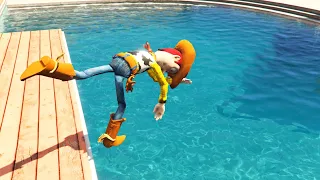 GTA 5 Water Ragdolls WOODY Jumps/Fails ep.5 (Euphoria Physics | Funny Moments)