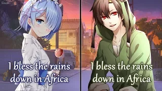 Nightcore - Africa (Switching Vocals) - (Lyrics)