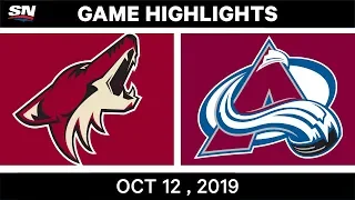 NHL Highlights | Coyotes vs Avalanche – Oct 12th 2019