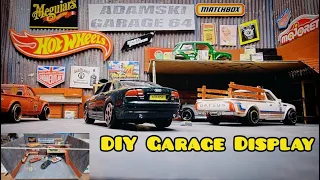 How to build garage for Hot Wheels Matchbox DIY diorama display easy from cardboard