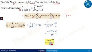 6 Fourier Series | Period 𝟐𝝅 in (0, 𝟐𝝅): Part 4