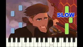 SLOW piano tutorial "I'M STILL HERE" from Treasure Planet, Disney, 2002, with free sheet music