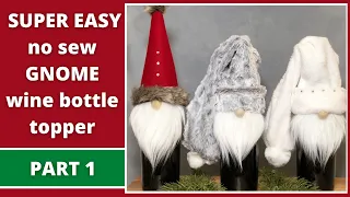 Gnome wine bottle toppers/No sew gnomes/Christmas gnomes