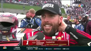 ROSS CHASTAIN DENNY HAMLIN POST RACE INTERVIEW - 2022 XFINITY 500 NASCAR CUP SERIES AT MARTINSVILLE