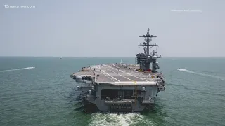 USS George Washington leaves Newport News Shipbuilding