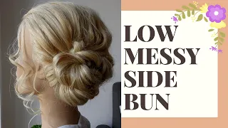 Low messy side bun hair tutorial