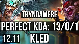 TRYNDA vs KLED (TOP) | 13/0/1, 8 solo kills, 2.1M mastery, Legendary | NA Challenger | 12.11