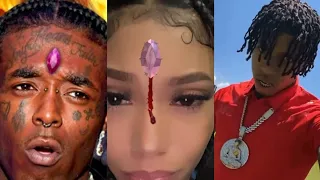 Coi Leray tries Lil Uzi Vert Forehead Diamond Challenge/NLE Choppa Wyling On the Golf Course.