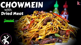 Buff Chowmein | Sukuti Chowmein | How to make Chowmein | Nepali Chowmein | Yummy Food World
