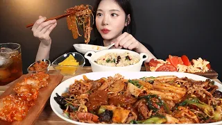 SUB)매콤알싸한 마라샹궈 먹방🔥 식감대장 파티 ! 꿔바로우 달걀볶음밥까지 리얼사운드 Maraxiangguo Guobaorou  mukbang ASMR