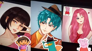 Turn Cartoons into anime | @jenaa.art |Tiktok Complication