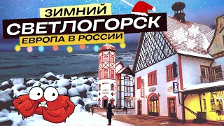 New Year in Russia. The city of Svetlogorsk, Kaliningrad. Winter 2022 city overview. What to see?