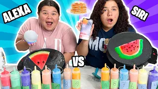 SIRI VS ALEXA PICKS MY PANCAKE ART CHALLENGE!!!