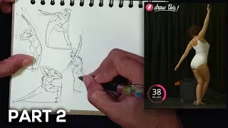 Gesture Drawing Demo, Part 2 of 3 (1 Minute Poses)