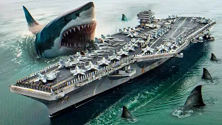 What Happens When Sharks Swim Too Close to MASSIVE US Navy Ships?
