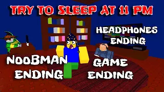 Try To Sleep At 11 PM - Noobman, Headphones and Game Endings [Roblox]