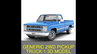 3D Model of GENERIC 2WD PICKUP TRUCK 1 Review