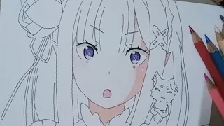 How to color anime eyes and skin using colored pencils - Emilia