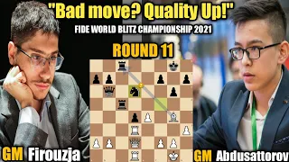 FIDE World BLITZ CHAMPIONSHIP 2021 | Alireza Firouzja VS Nodirbek Abdusattorov | Round 11