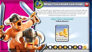 BEST MEGA TOUCHDOWN DECK! BEST TIPS FOR MEGA TOUCHDOWN CHALLENGE TO 100% WIN IN CLASH ROYALE!!