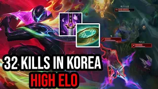 PYKE MID 32 KILLS IN KOREA HIGH ELO