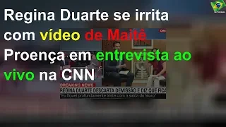 Regina Duarte se irrita com vídeo de Maitê Proença em entrevista ao vivo na CNN