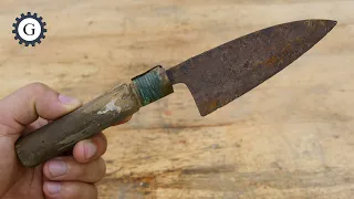 $1 Rusty Japanese Knife Restoration