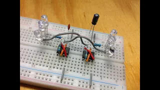 POLICE LIGHT LED CIRCUIT ON BREADBOARD