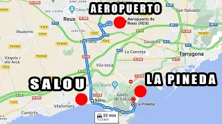 Driving  from AIRPORT REUS  to SALOU and LAPINEDA - SPAIN 4k - 2023