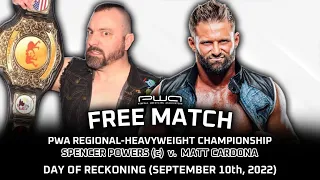 FREE MATCH | Spencer Powers (c) v. Matt Cardona for the PWA Heavyweight Championship (09/10/2022)