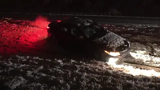 01-11-2021 Louisiana Heavy Snow - Travel Problems on I20 - Car Snatched out of Ditch - Winter Storm