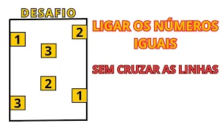 Desafio de ligar os números iguais sem cruzar as linhas.