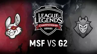 MSF vs. G2 - Week 5 Day 2 | EU LCS Spring Split |  Misfits Gaming vs. G2 Esports (2018)
