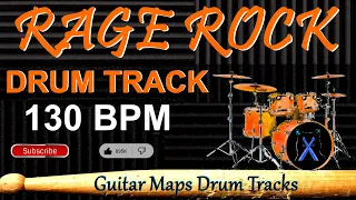 Rage Rock Drum Track 130 BPM Drum Beat for Bass Guitar Backing Tracks, Drum Beats Instrumental 🥁 545