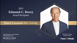 2023 Edmund C. Bovey Award Recipient - Pierre Lassonde O.C. G.O.Q.