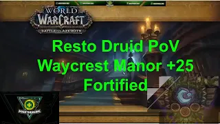 +25 Resto Druid PoV Waycrest Manor Fortified, Afflicted, Raging, World of Warcraft