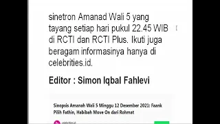 SINETRON AMANAH WALI 5 AHAD 12 DESEMBER 2021