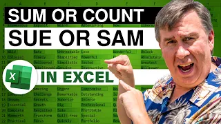 Excel - Sum and Count With Two Criteria Using OR - Matching Sue or Sam - Duel 149 - Episode 1851