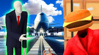 SLENDER MAN is Chasing Me at an Airport in Gmod! (Garry's Mod Hide and Seek)