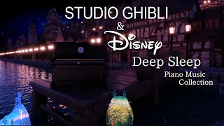 Ghibli and Disney Night Time Piano Collection for Deep Sleep and Soothing(No Mid-roll Ads)