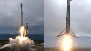 SpaceX Transporter-8 launch and Falcon 9 first stage landing